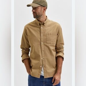 H&M Men’s Beige Large button down shirt 100% cotton